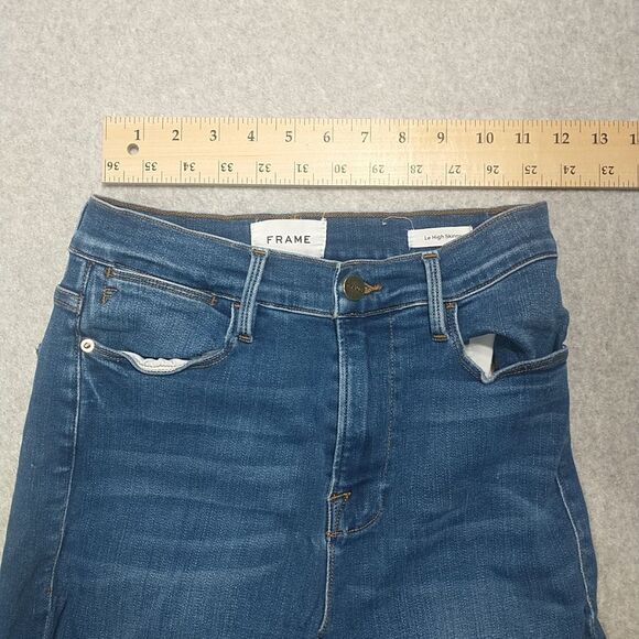 FRAME Le High Skinny Jeans Women's 27 Medium Wash Blue Stretch Denim High Rise - Picture 2 of 11